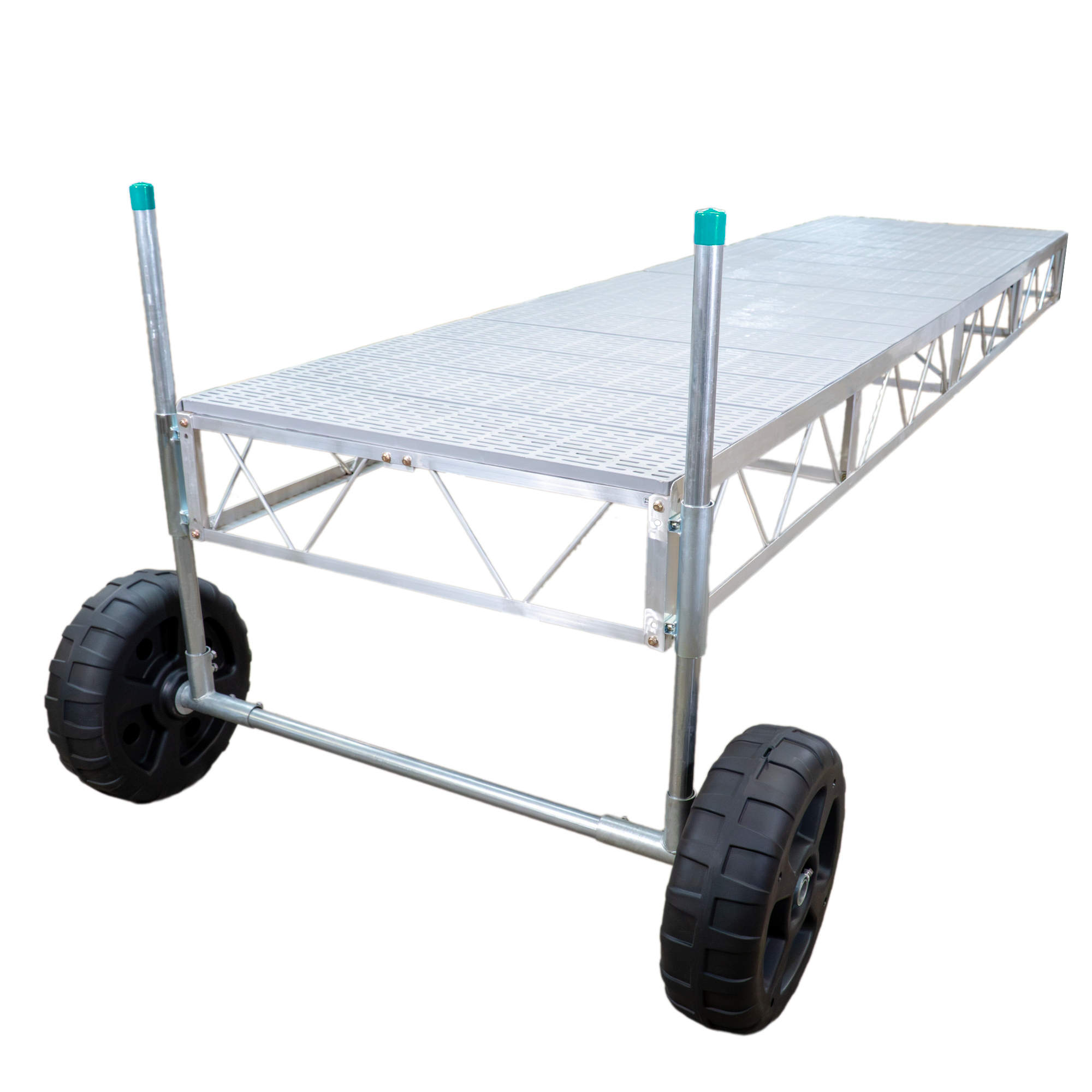 Patriot Docks 24' Straight Roll-In Pipe Dock with Gray Poly Decking